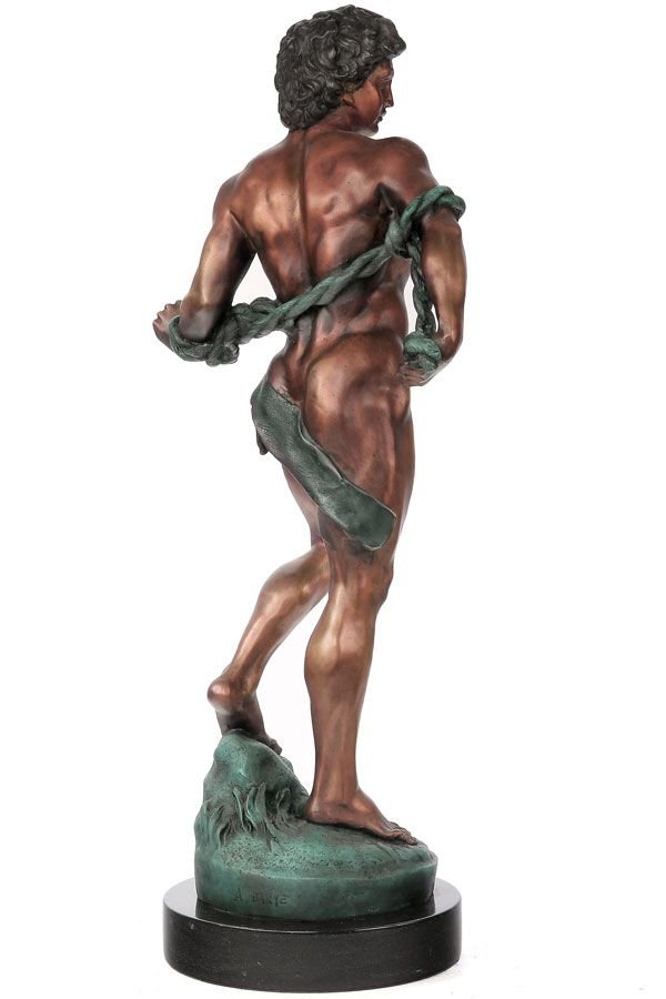 Samson mare - statueta din bronz pe soclu din marmura