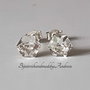 Cercei argint 925 cu piatra Swarovski Hexagon 6mm Crystal