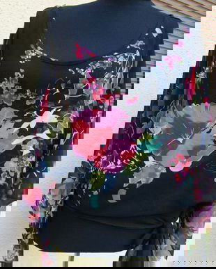 Bluza voal cu trandafiri