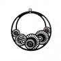 Pandantiv filigranat rotund, negru 42x39mm Cod:  SALAK-T 007