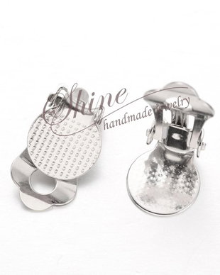 Baza cercei clips, platinum, 19x10x7mm