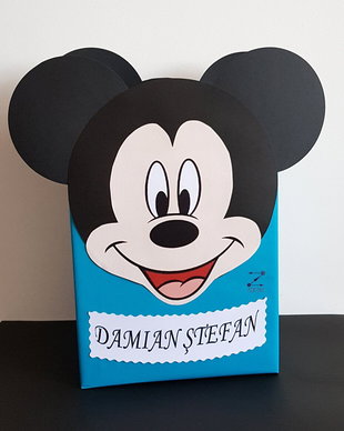 Cutie dar botez Mickey Mouse, cutie bani Mickey, botez Mickey Mouse