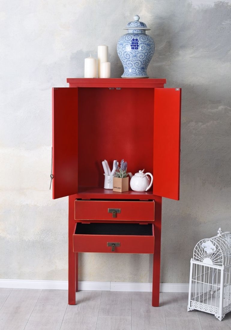 Cabinet exotic din lemn masiv rosu