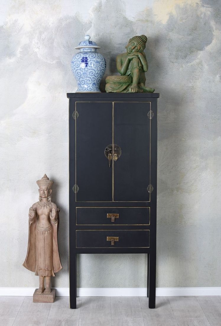 Cabinet exotic din lemn masiv negru