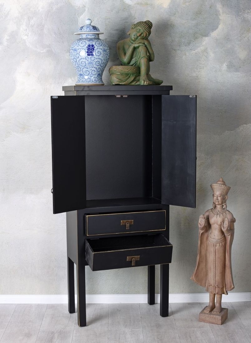 Cabinet exotic din lemn masiv negru