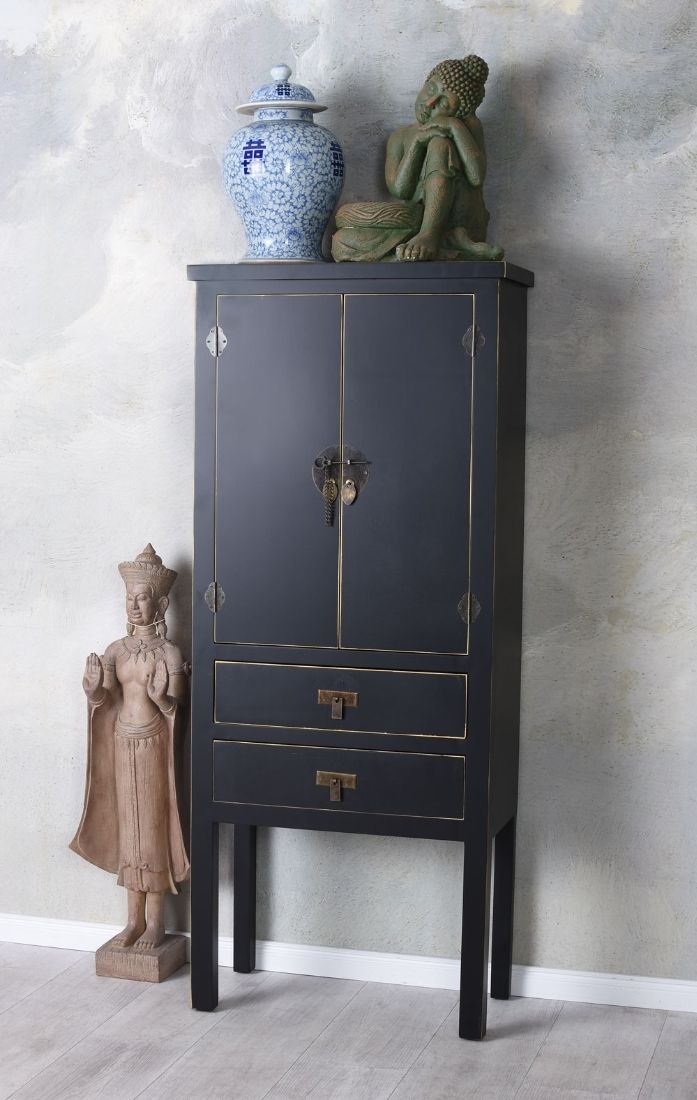 Cabinet exotic din lemn masiv negru
