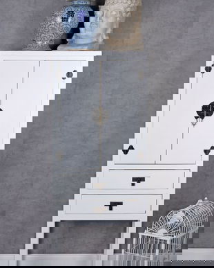 Cabinet exotic din lemn masiv alb