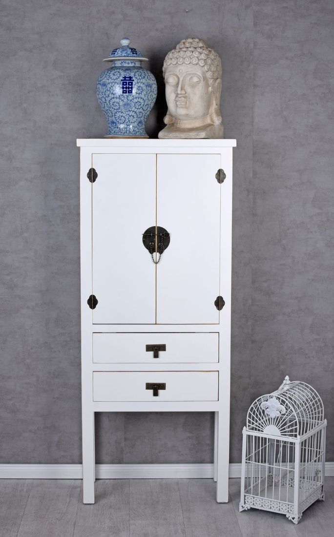 Cabinet exotic din lemn masiv alb