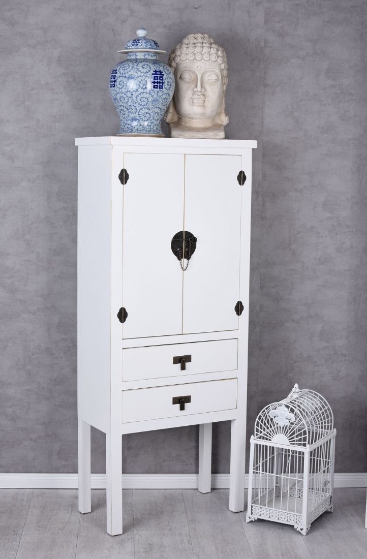 Cabinet exotic din lemn masiv alb