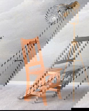 Scaun scara din lemn masiv natur