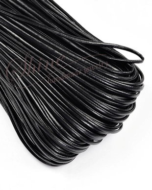 Snur imitatie piele neagra, 2x1mm