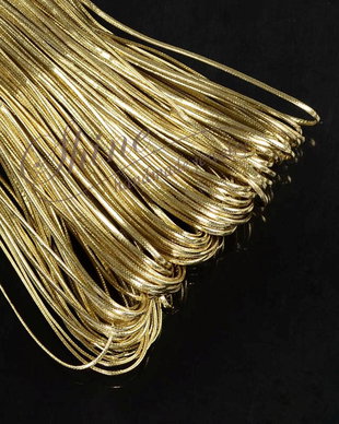 Snur imitatie de piele aurie, 2x1mm