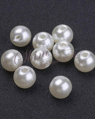 Perle acril, Ivory, 8mm