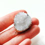 Pandant Crystal quartz - druzy cu  margini electroplacate aur