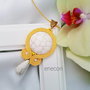 Pandantiv soutache galben cu magnezit