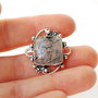Conector Quartz turmalinat  in rama argintata