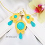 Set soutache galben cu turcoaz