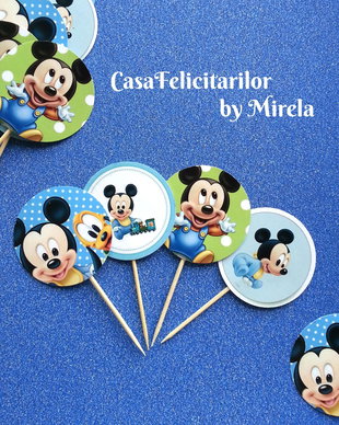Toppers briose baby Mickey mouse/ Toppers cupcakes baby Mickey mouse/ Toppers muffins baby Mickey mouse