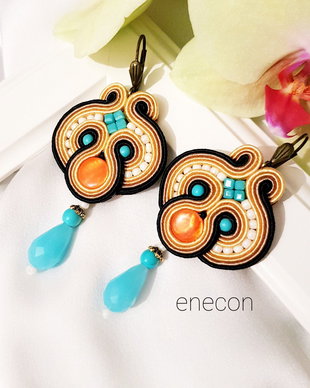 Cercei soutache statement colorati