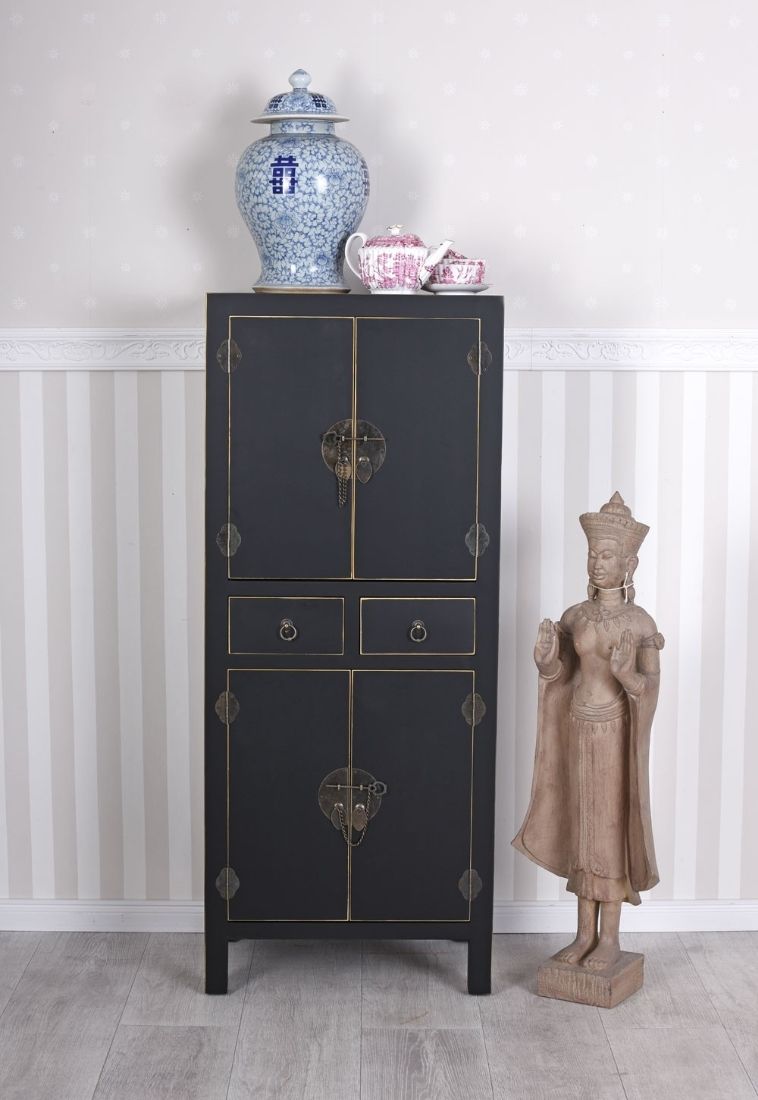 Cabinet exotic din lemn masiv negru