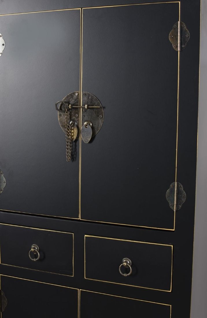 Cabinet exotic din lemn masiv negru