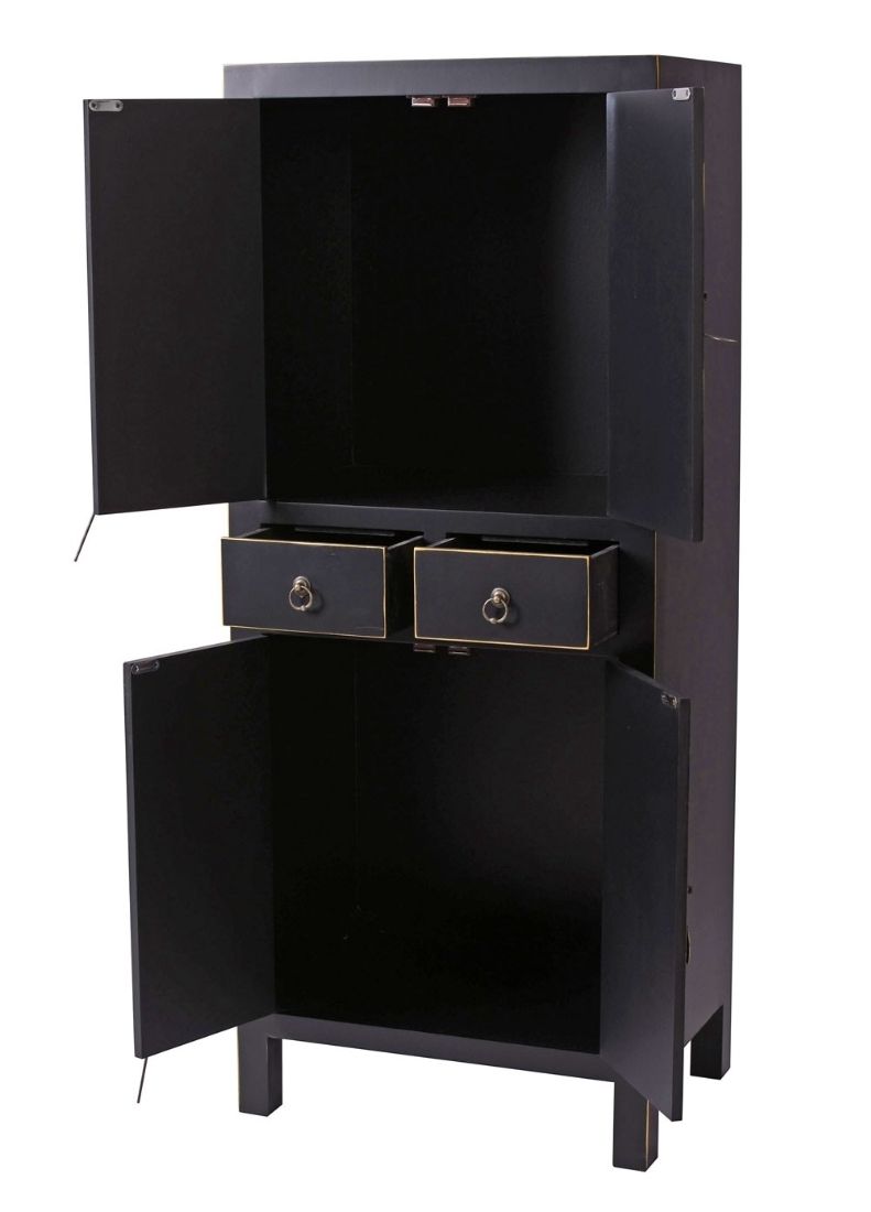 Cabinet exotic din lemn masiv negru