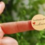 Stickere - Handmade with LOVE  - kraft - 20 buc