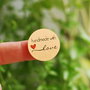 Stickere - Handmade with LOVE  - kraft - 20 buc