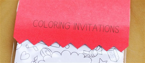 Invitatii pentru colorat - 10 buc - invitatii petrecere copii, onomastica