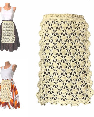 Catrinta fota accesoriu croșetat crem