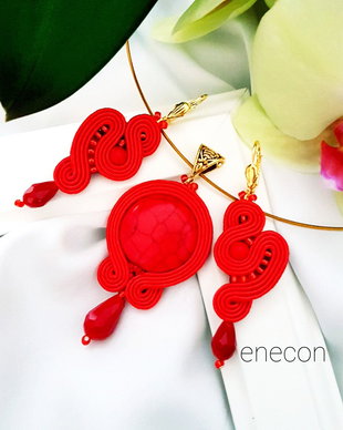Set soutache rosu