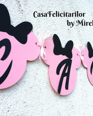 Minnie mouse ghirlanda botez/ Banner botez/ Ghirlanda cu nume