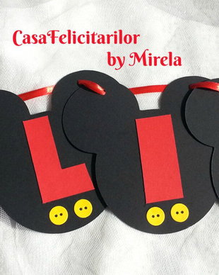 Mickey mouse ghirlanda botez/ Banner cu nume