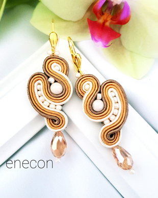 Cercei soutache bej