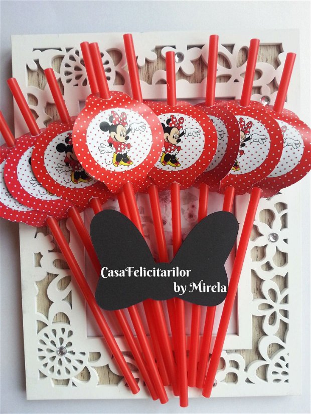 Set decoratiuni candy bar MInnie mouse rosie