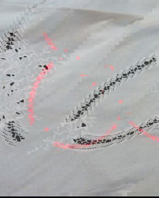 Napron -fata de masa cu broderie si dantela