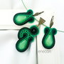Set soutache verde cu cristale