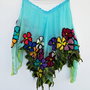 Bluza din matase naturala, in colt, cu floricele impaslite