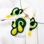 Set soutache galben cu verde