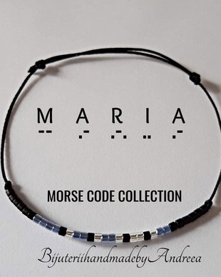 Bratara reglabila cod Morse MARIA