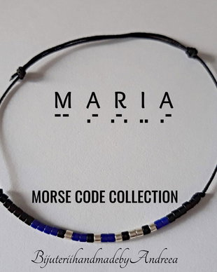 Bratara reglabila cod Morse MARIA