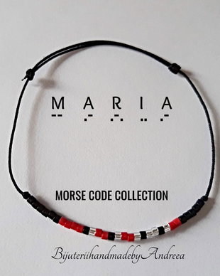 Bratara reglabila cod Morse MARIA