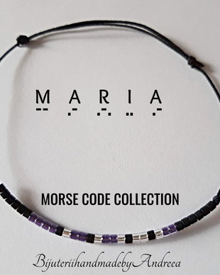 Bratara reglabila cod Morse MARIA