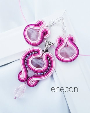 Set soutache cuart roz