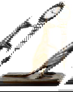 Ceas cu cangur din bronz