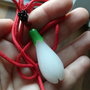 K0949 -  Pandantiv, jad alb, floare ghiocel, aprox.5x3cm