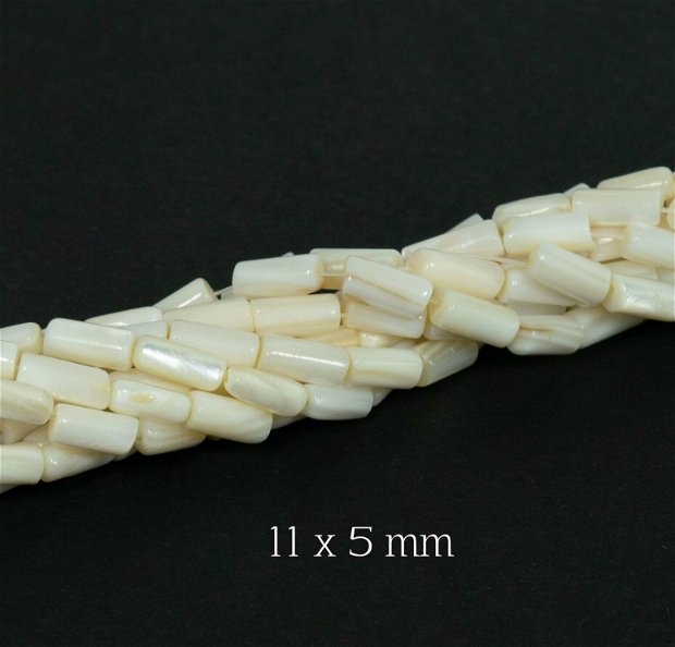 Margele sidef natural, 11 x 5 mm
