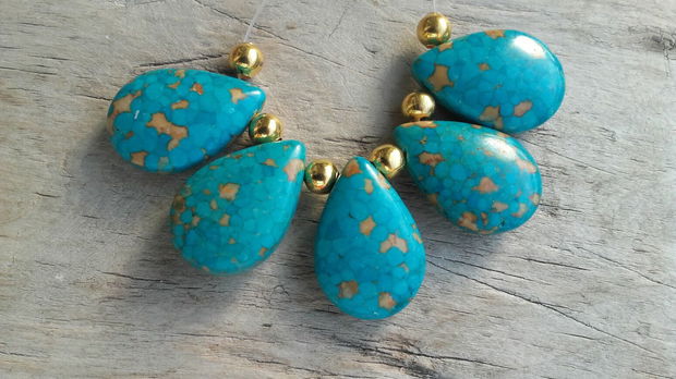 Set pandantive turquoise, 26x18 mm