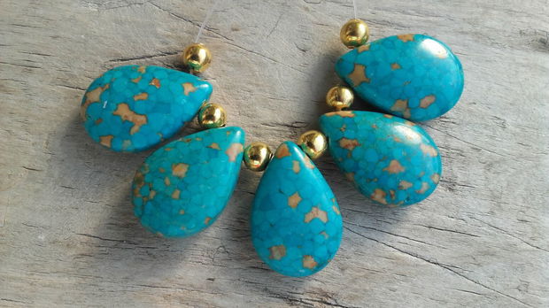 Set pandantive turquoise, 26x18 mm