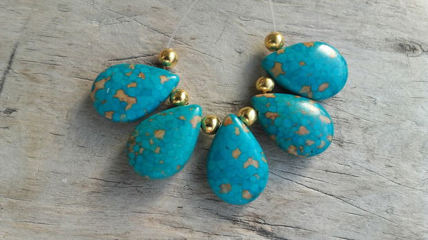 Set pandantive turquoise, 26x18 mm